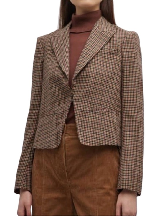 rag & bone Jackets & Blazers - NWT - Rag & Bone Elle Virgin Wool Houndstooth Cropped Blazer Size 12